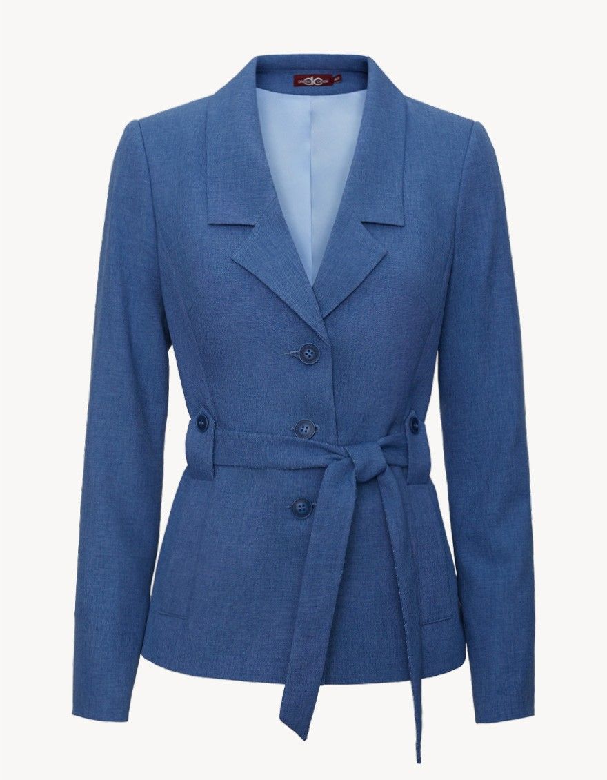 Жакет-пиджак синий классической длины