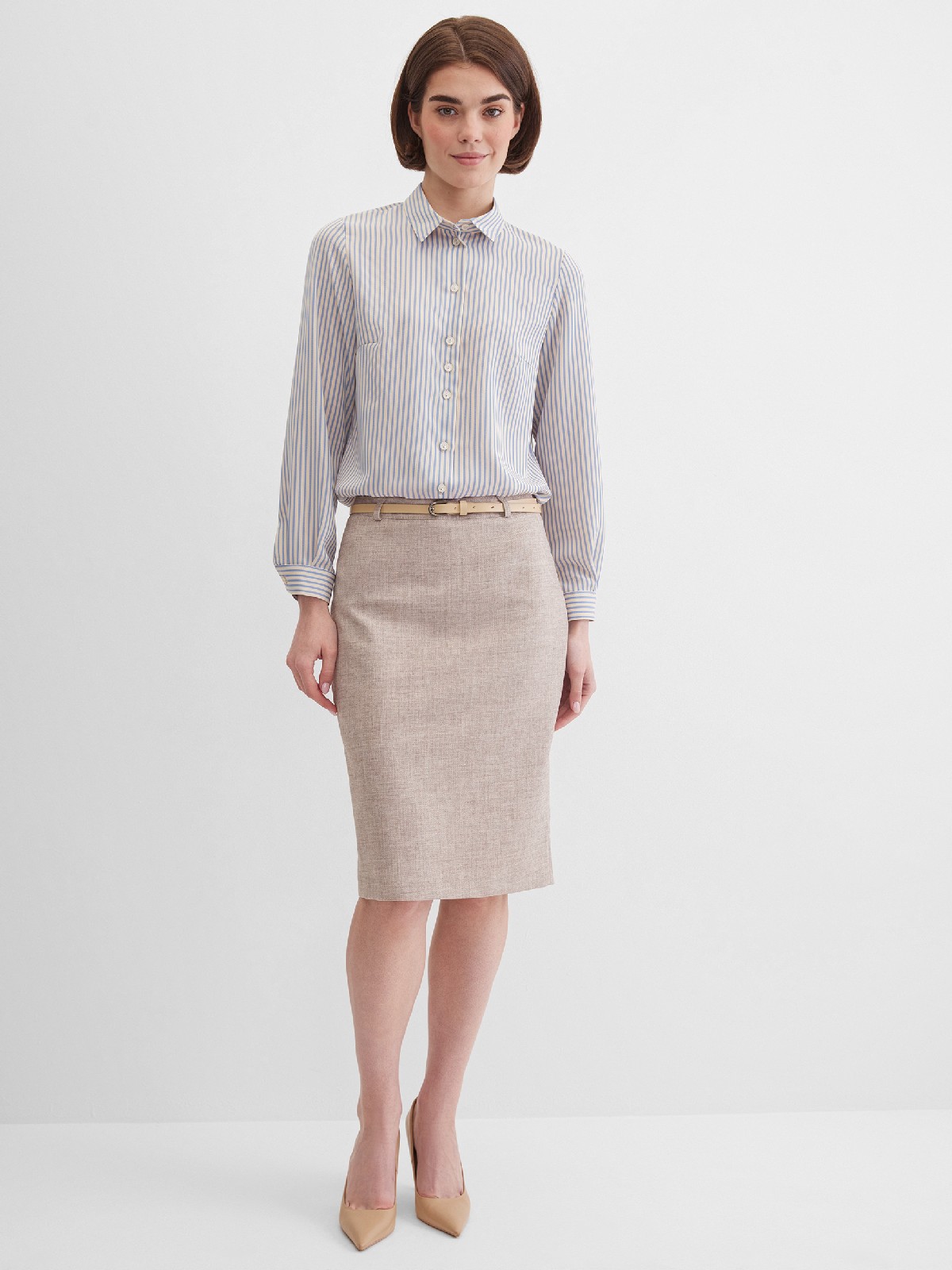 Юбка меланжевая зауженная книзу