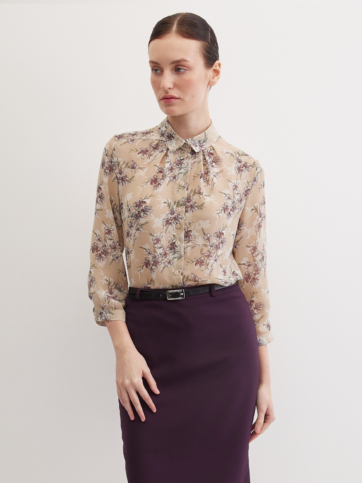 Шифоновая блузка с принтом