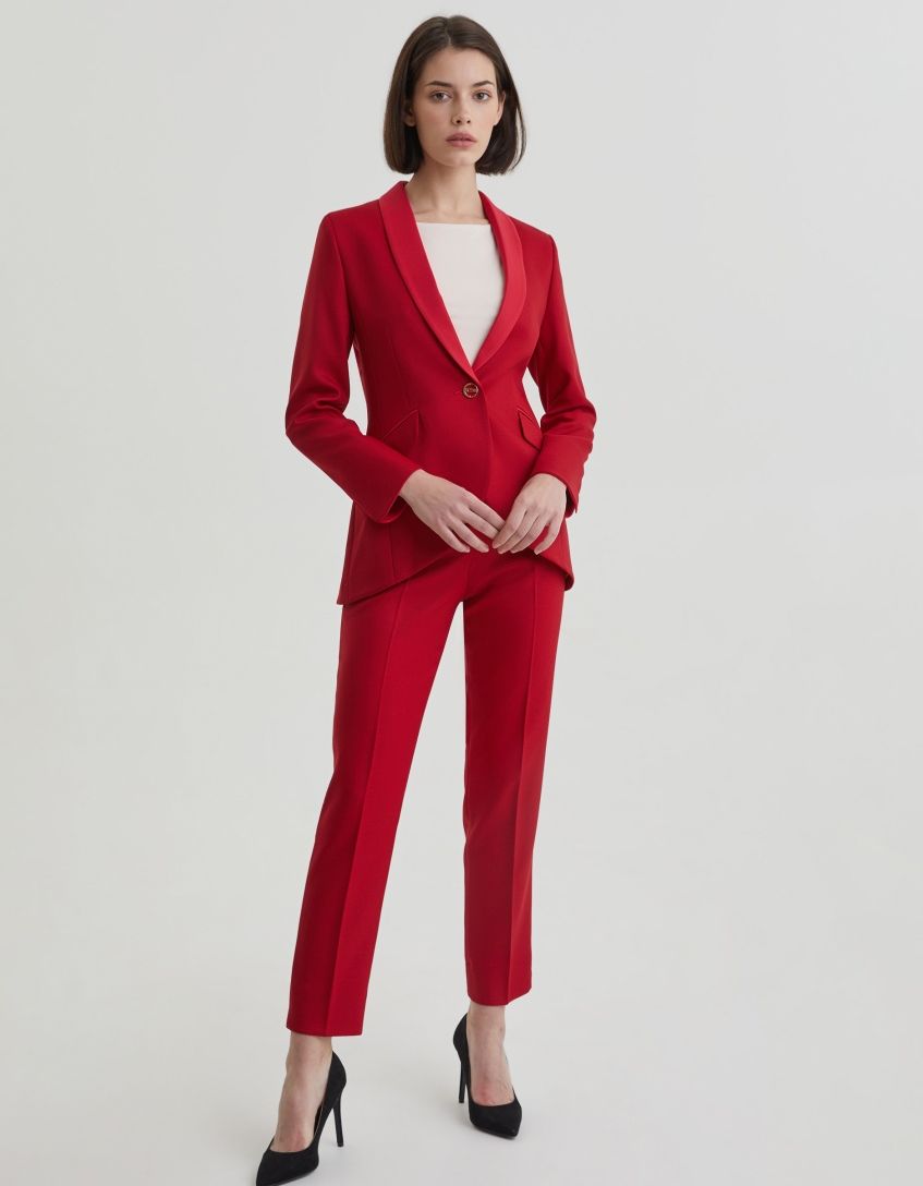 Жакет-пиджак красный удлиненный