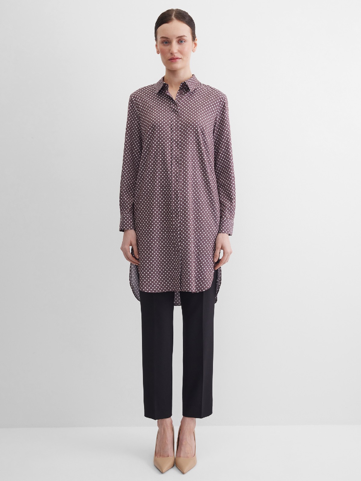 Платье-туника в горох