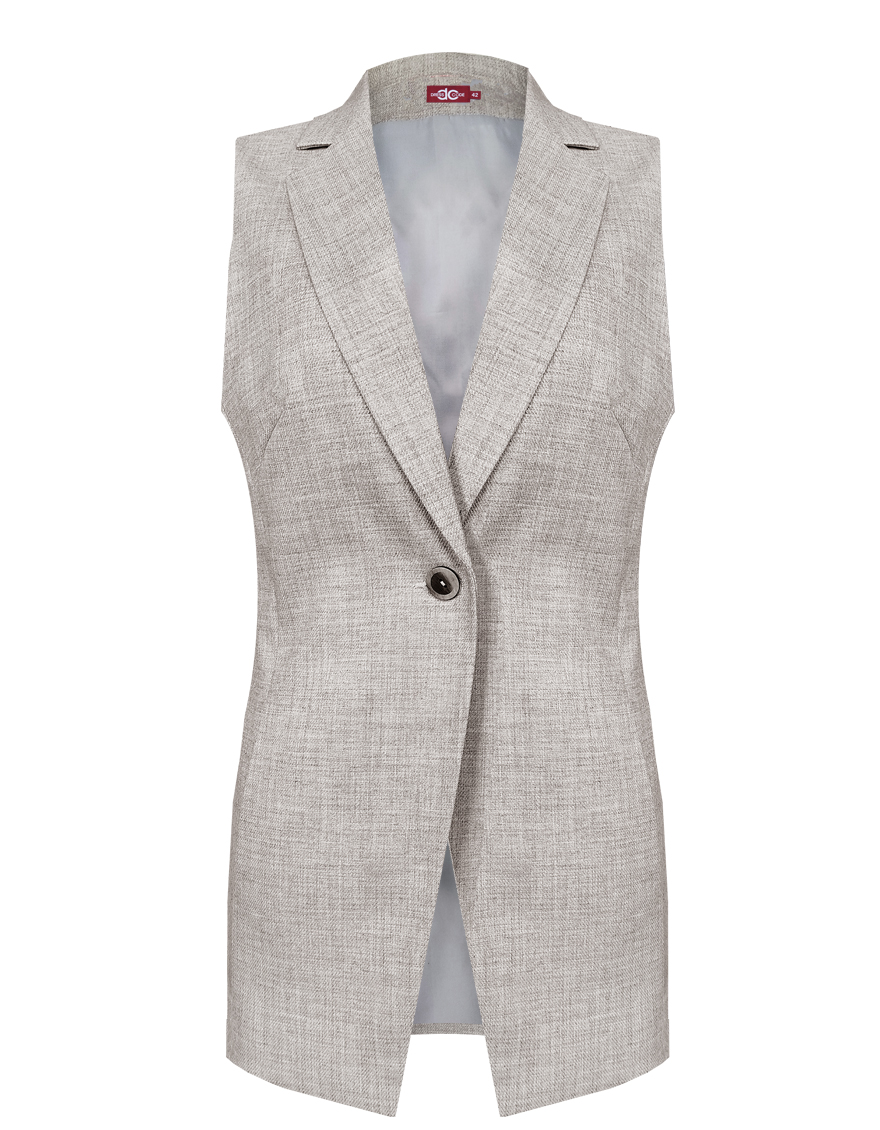 Жилет меланжевый удлиненный на подкладке