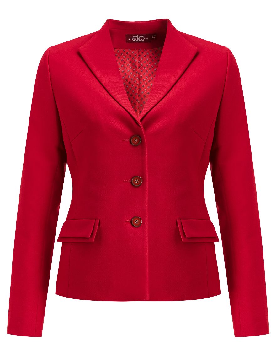 Жакет-пиджак красный, классической длины