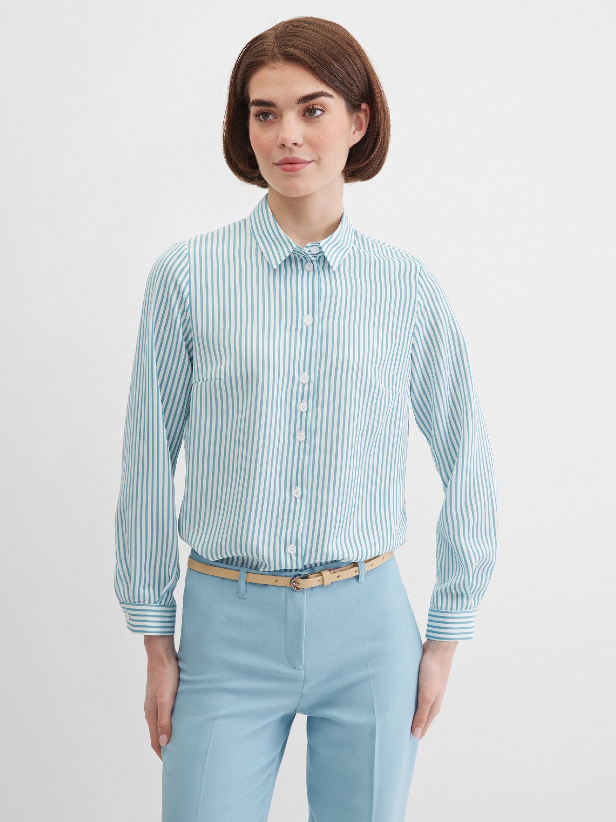 Полосатая блузка из хлопковой ткани