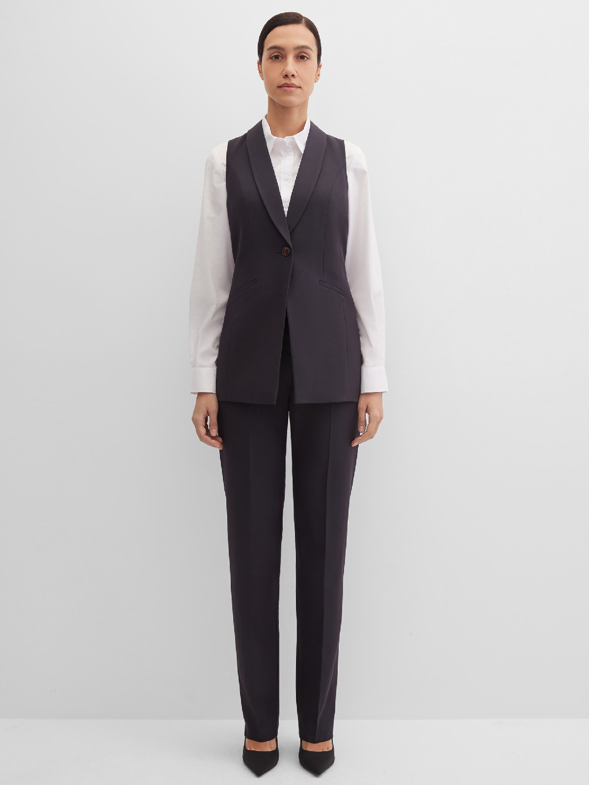 Брюки на резинке  удлиненные без карманов