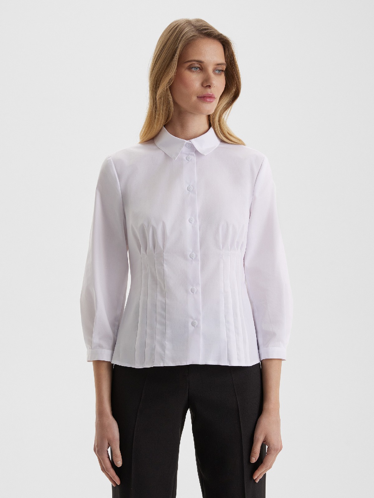 Блуза белая с рукавом 3/4