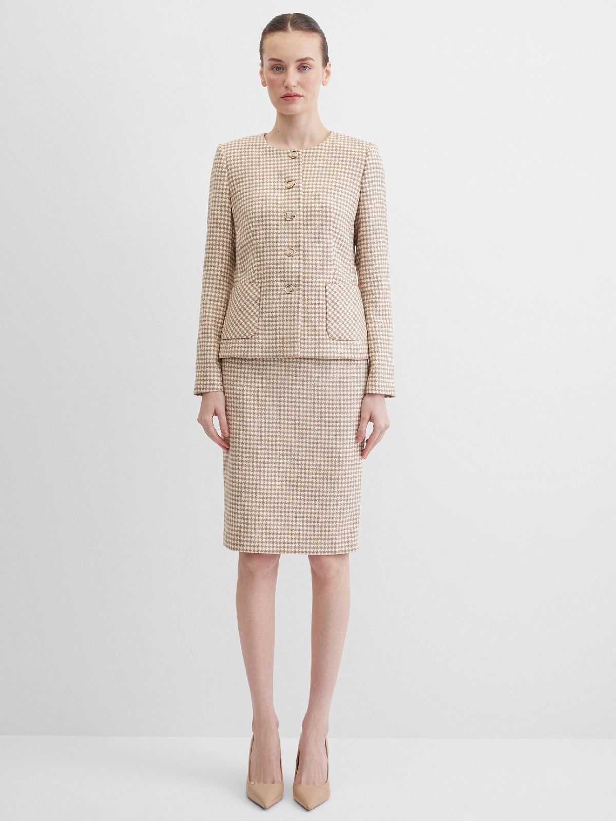 Юбка зауженная книзу с принтом