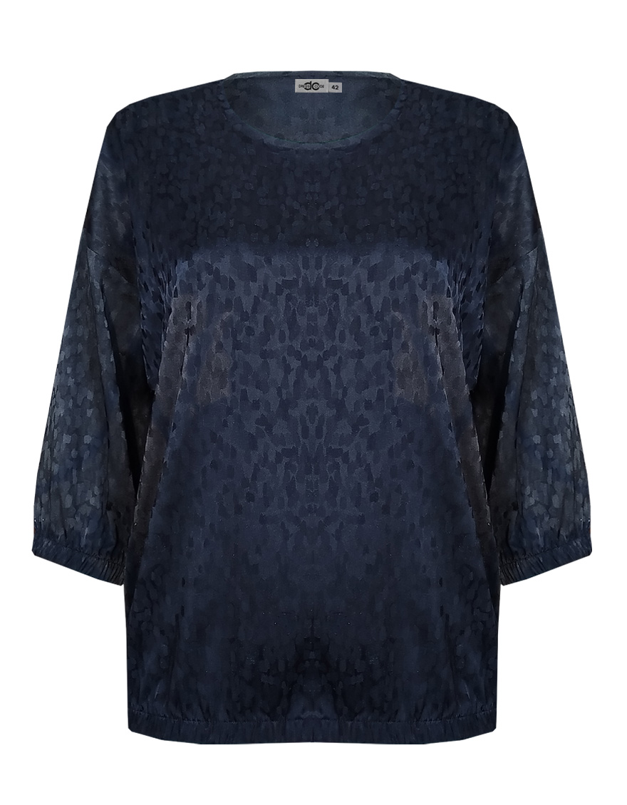 Блузка с элегантным узором свободная на резинке