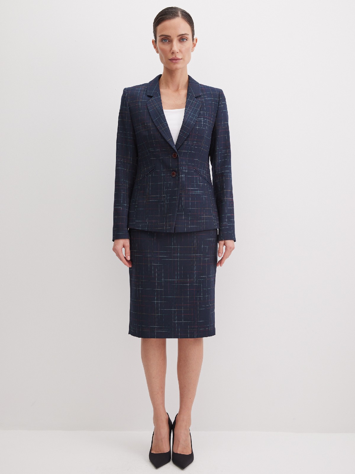 Юбка темно-синяя в клетку