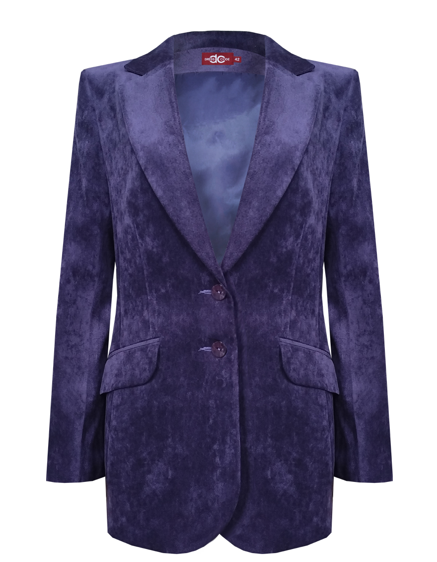 Пиджак удлиненный из микровельвета в рубчик