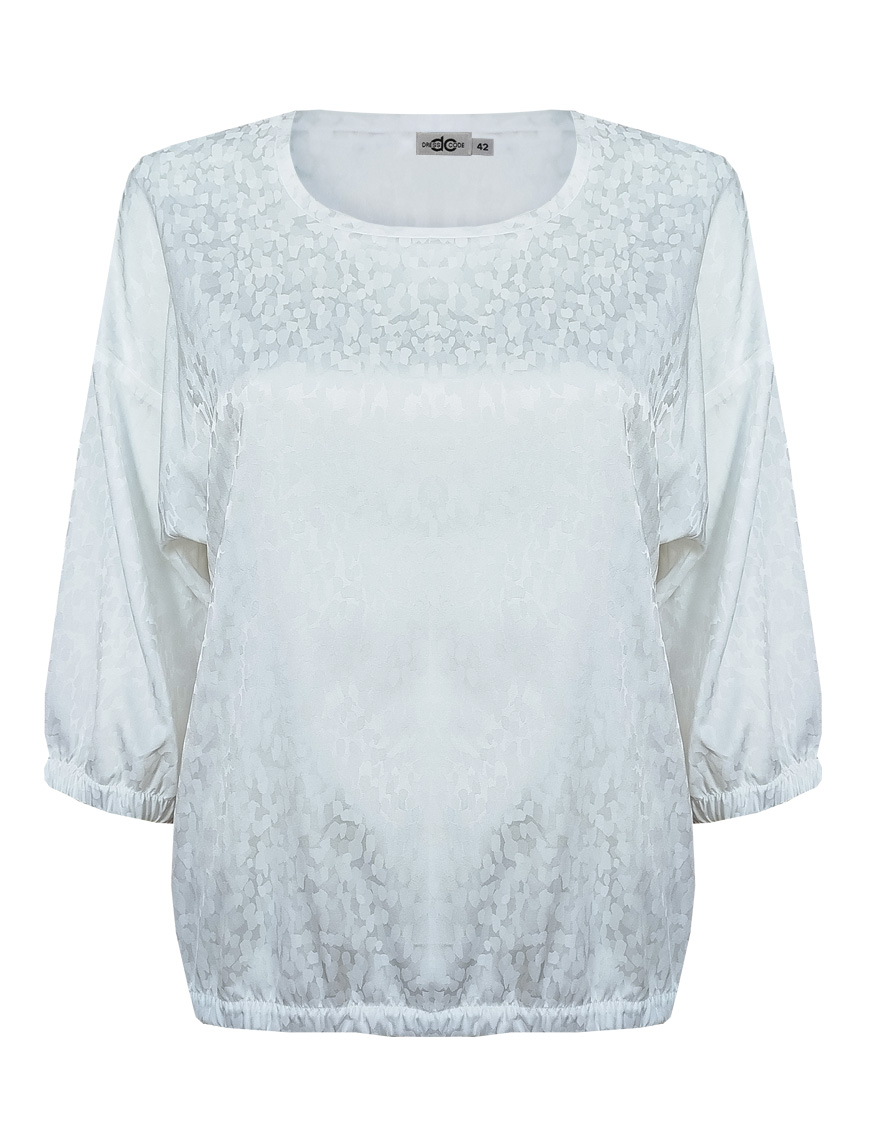 Блузка с элегантным узором свободная на резинке