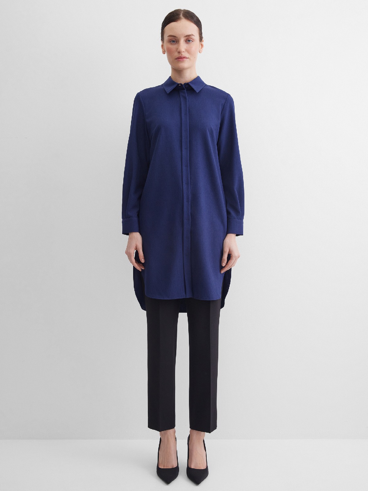 Платье-туника со льном