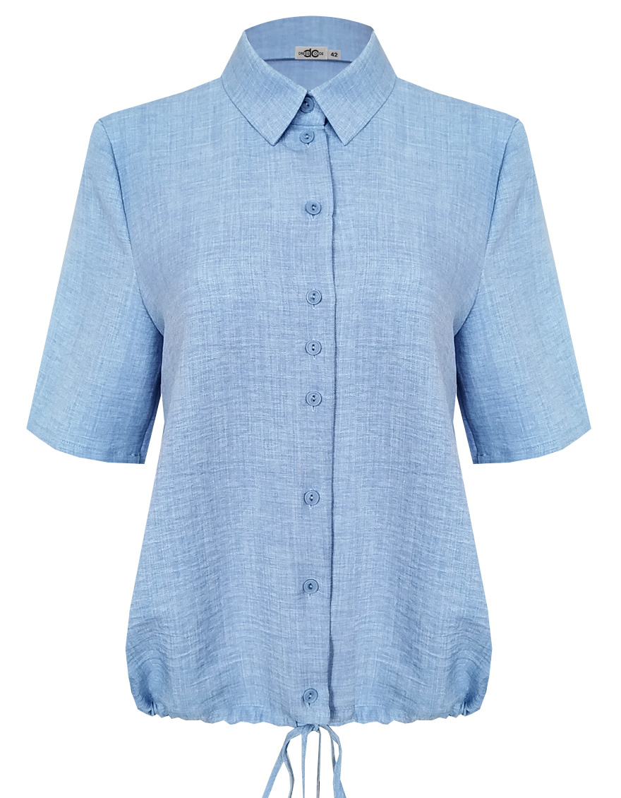 Блузка с короткими рукавами и кулиской по низу