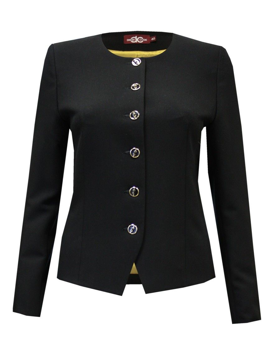 Жакет-пиджак черный классической длины