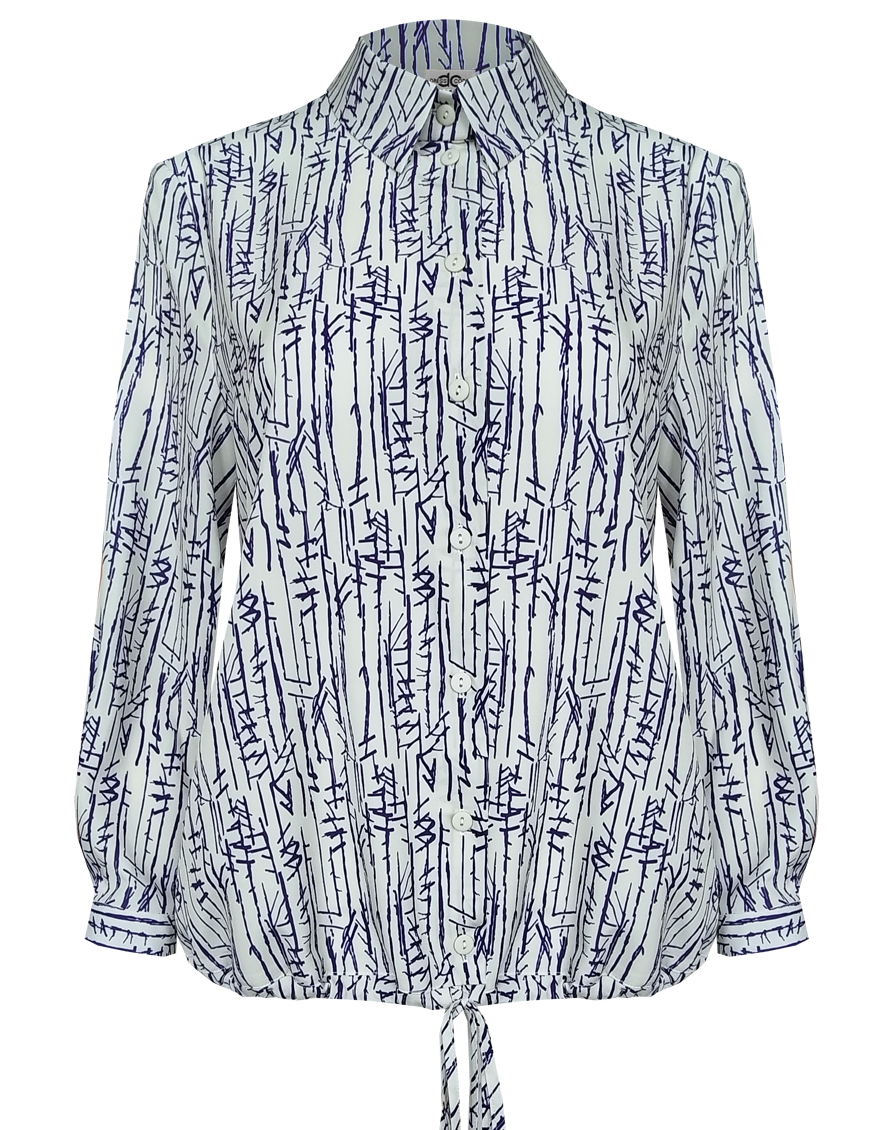 Блузка принтованная с кулиской