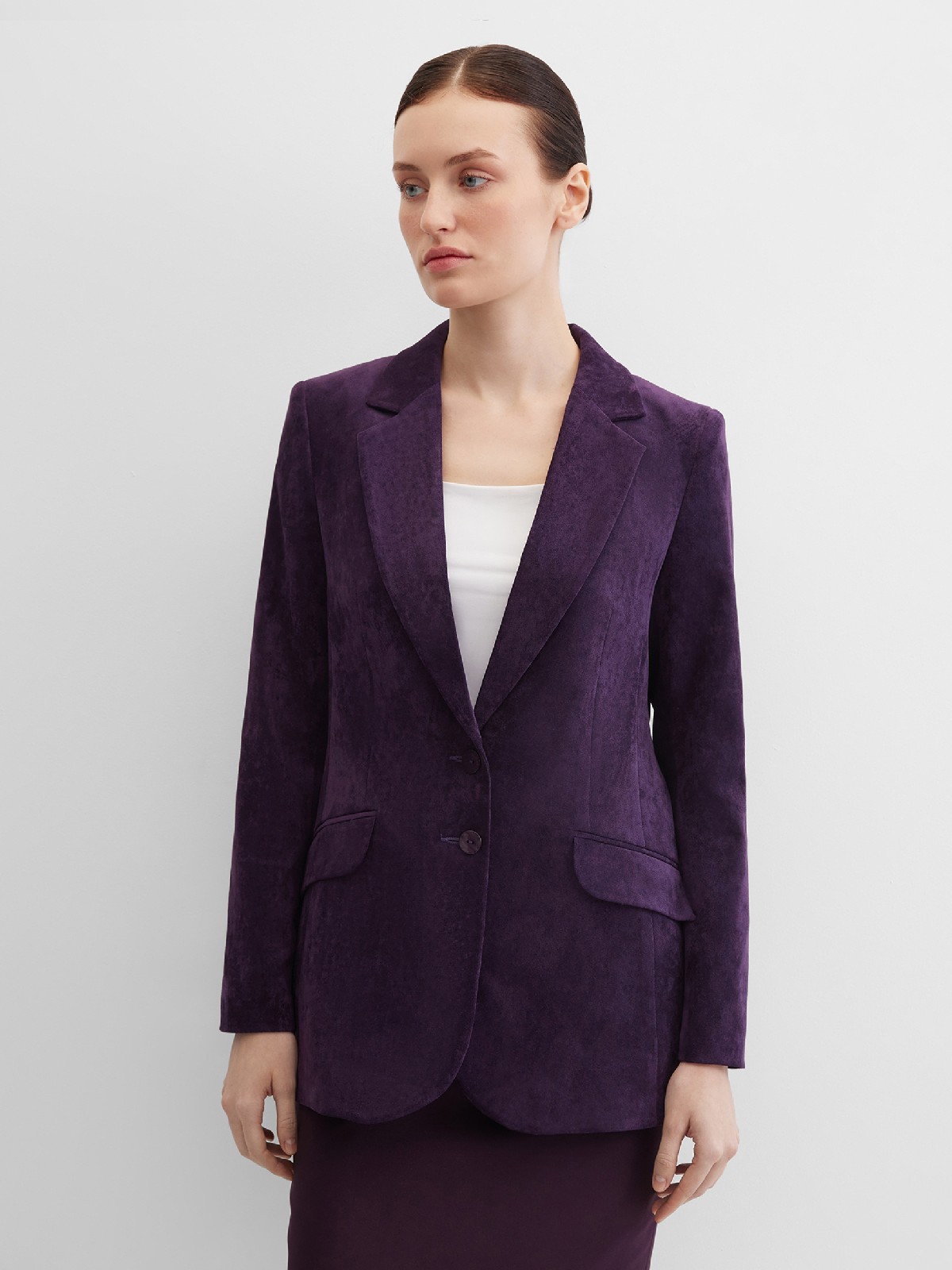 Пиджак удлиненный с бархатистой структурой